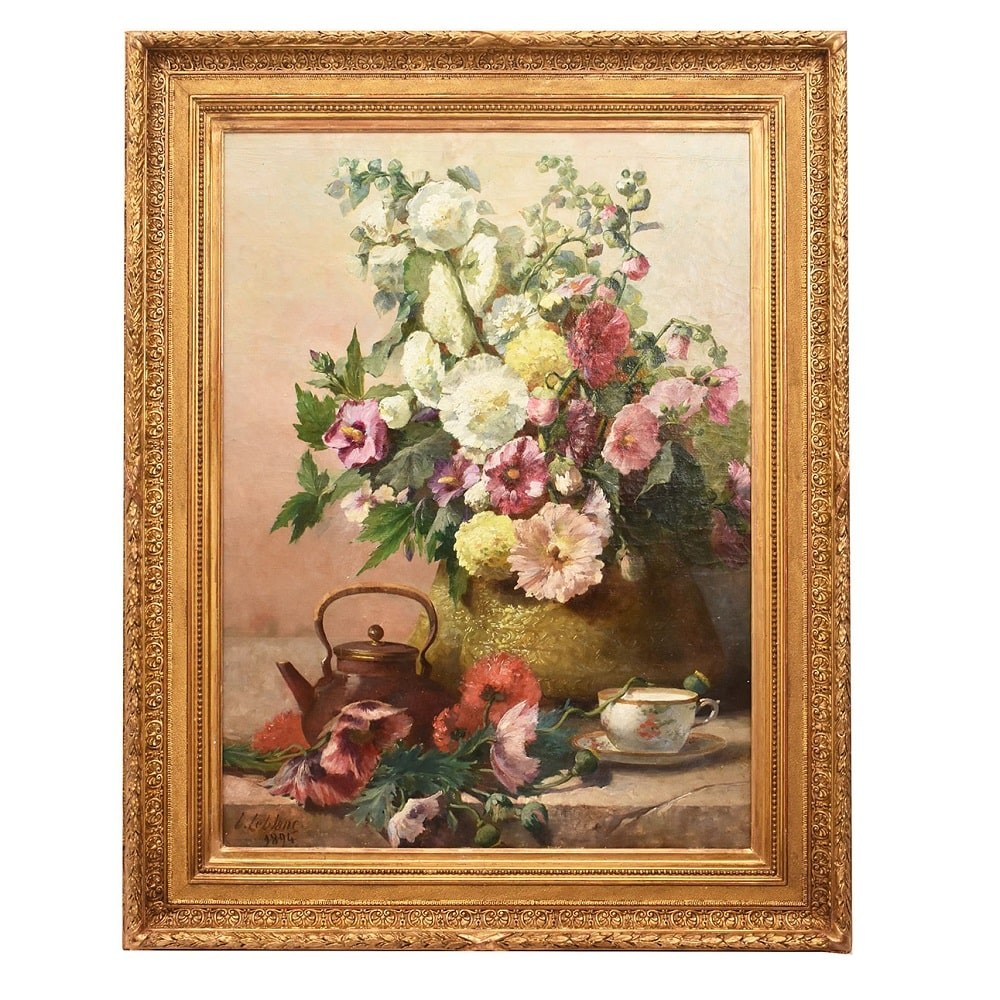 QF648 1 antique floral painting still life flower oil painting XIX.jpg